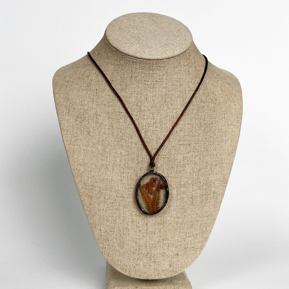 Vintage Dried Floral Pendant Necklace Whimsigoth Witchy Nature Magic Wicken